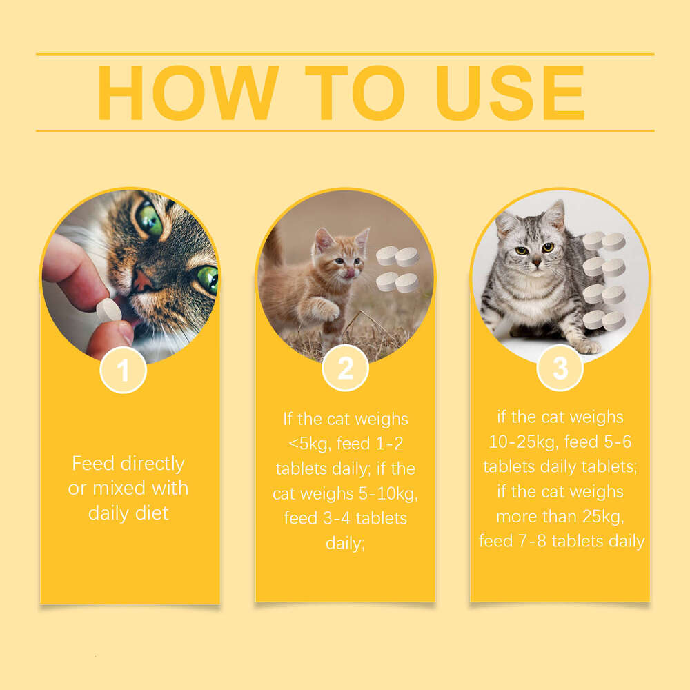 Yegbong Multi-dimensional for Cats, Protecting Cat Care, Vitamin Moisturizing Skin, Fish Oil Maintenance Tablets S260203