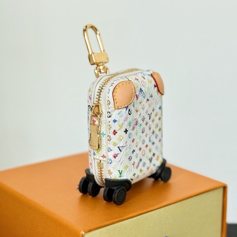 New Mini Trolley Case Keychain Brand Designer Keychain Top Version Bag Charm Earphone Bag Coin Purse Pendant Men Women Car Chain Keyring Steel Hardware