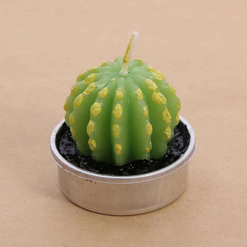 Green Cactus Candles Simulation Plant Decorative Table Tea Light Artificial Succulents Home Wedding Party Anniversary Festive S260204