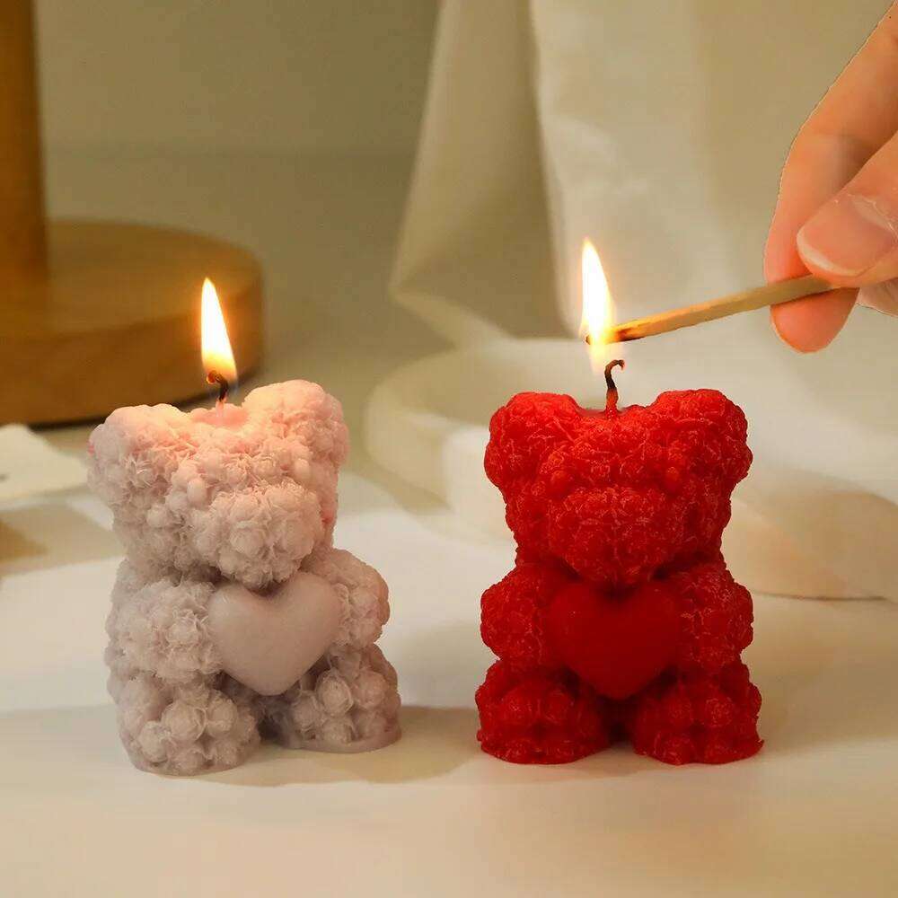 Creativity Valentine's Day Rose Bear Scented Candle Festival Atmospheric Fragrance Souvenir For Home Decor S260204