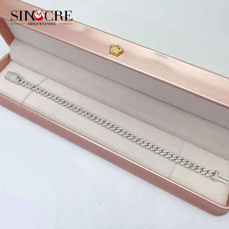 Best Selling Claw Setting Vvs Moissanite Cuban Bracelet Diamond Link Chain Hiphop - view 4
