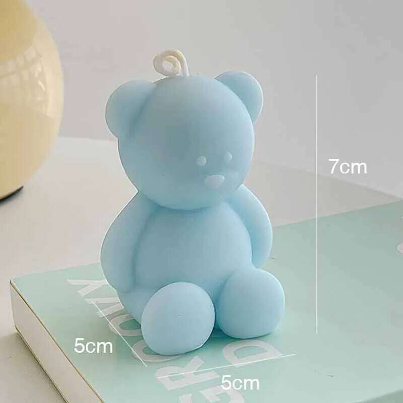 Creative Ins Macaroon Color Cartoon Cute Small Bear Aroma Candles Indoor Deodorant Fragrance Ornaments Soy Wax Birthday Gifts S260204