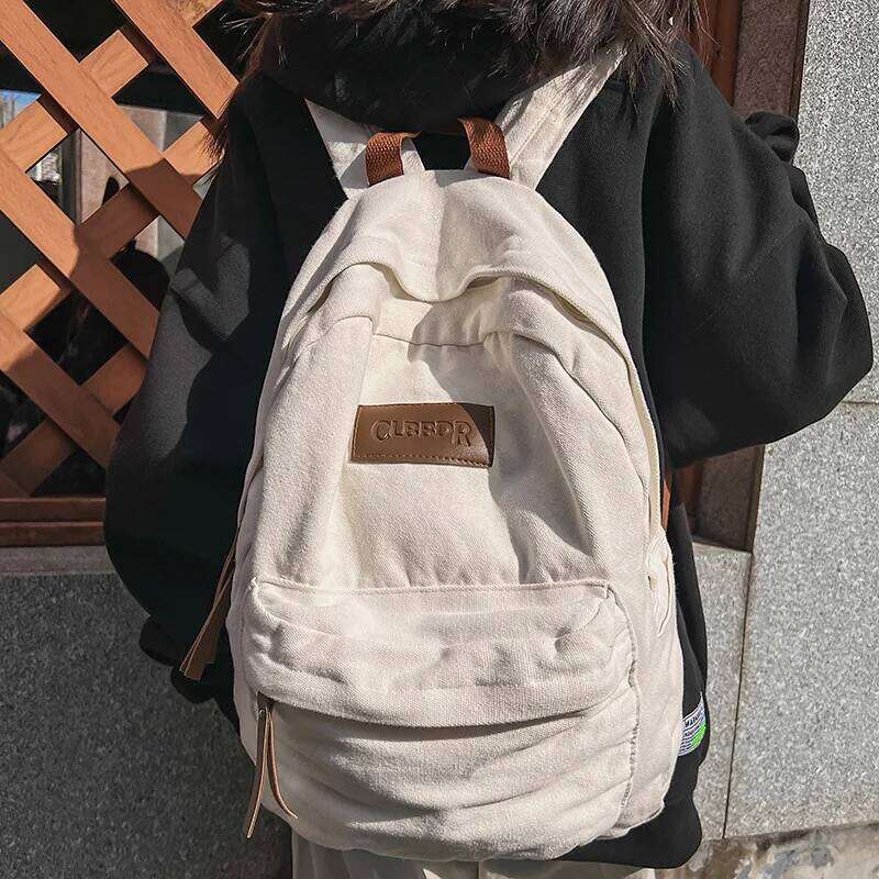 New Cool Girl Boy Canvas Green Laptop Student Trendy Women Men College Bag Female Male Lady Travel Backpack Fashion Z260204