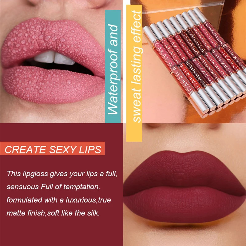 Dark Red Matte Lip Gloss 18 Color Velvet Lip Glaze LongLasting Waterproof Liquid Lipstick Natural Makeup Sexy for Women Lip Tint 260126