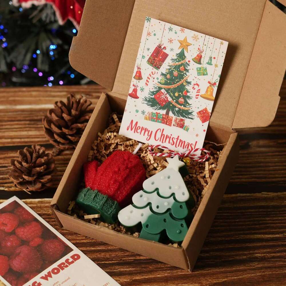 Tree Gingerbread Man Scented Candle Set Handcrafted Shaped Christmas Gift Creative Souvenir Present S260204 858