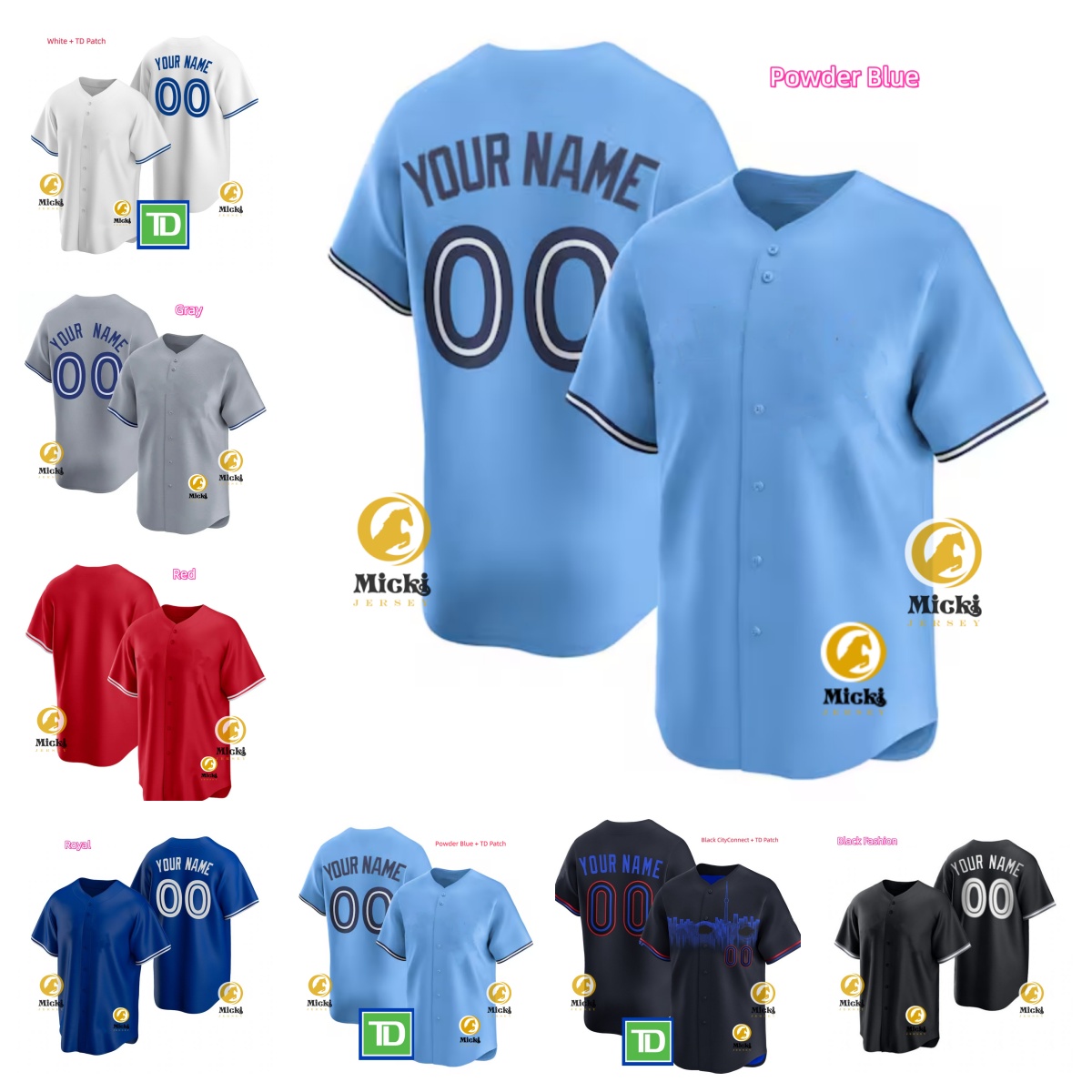 Yimi Garcia Jersey 47 Addison Barger 22 Ernie Clement 36 Davis Schneider 0 Andres Gimenez 37 Cody Ponce 9 John Olerud Custom Stitched Baseball Jerseys