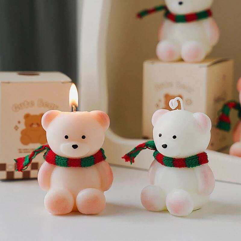 Little Bear Aromatherapy Candle Gift Handmade Creative Cute Atmosphere Fragrance Animal Shaped Wax S260204 e5f