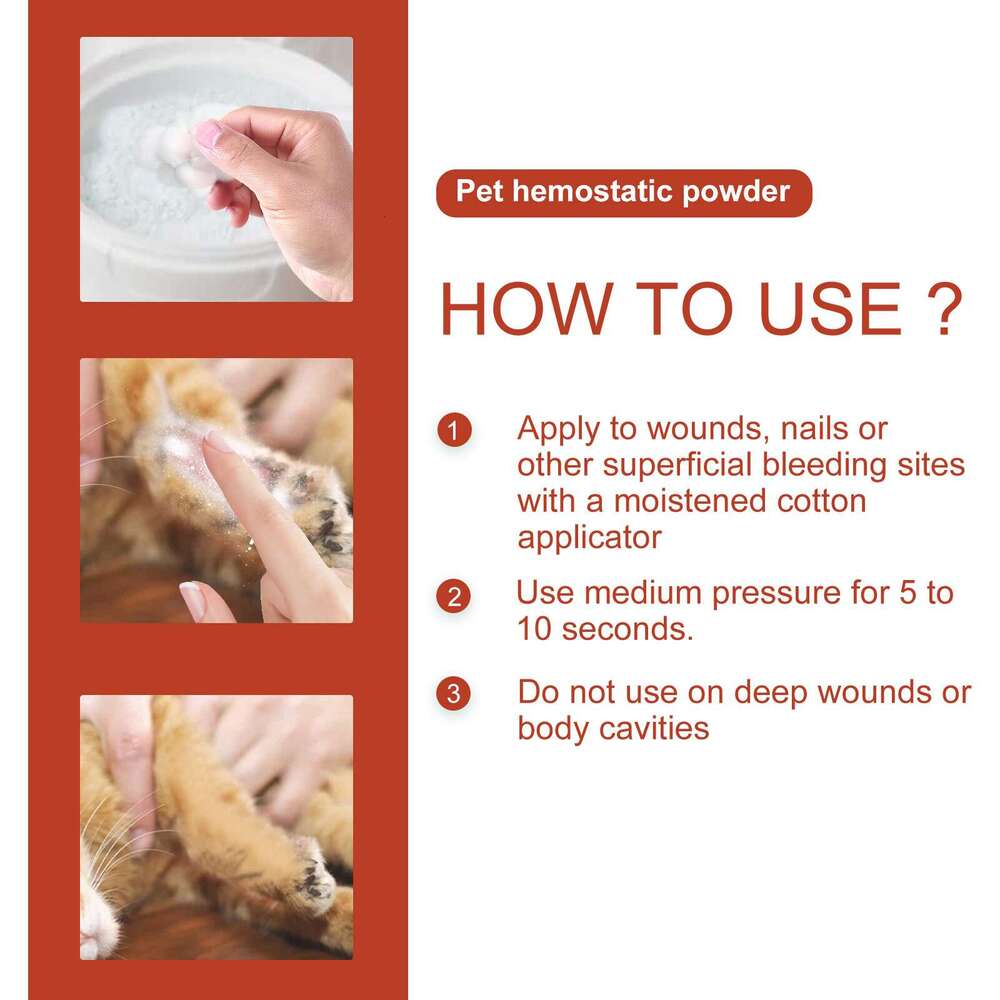 Yegbong Cat Dog Skin Wound Cleaning Hemostatic Relieves Pet Injuries Healing Powder S260203