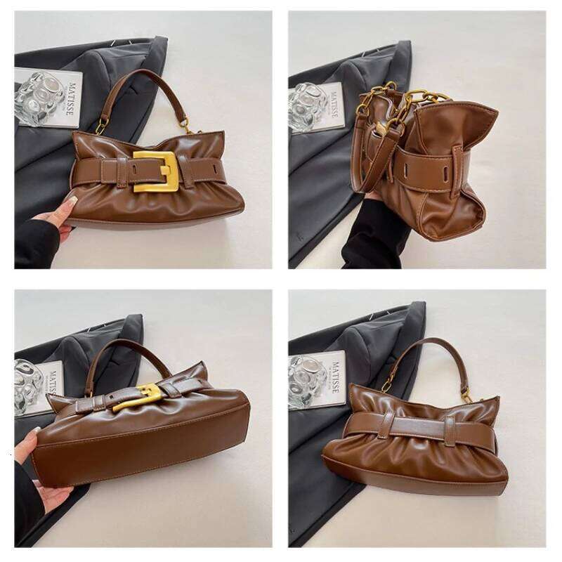 Famous Designer PU Leather Women's Messenger Luxury Elegant Classic Vintage Commuter Shoulder Bag Bag C260204