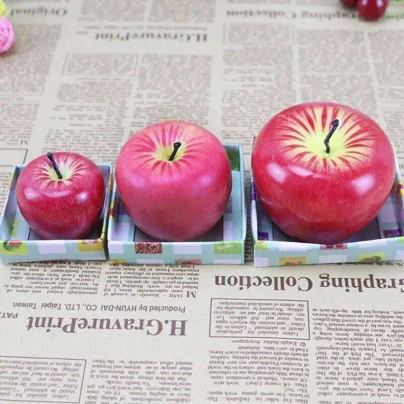 1 Pcs New Simulation Red Apple Candle Suitable Family Celebrate Birthday Christmas Decoration Supplies Home Desktop Ornament S260204
