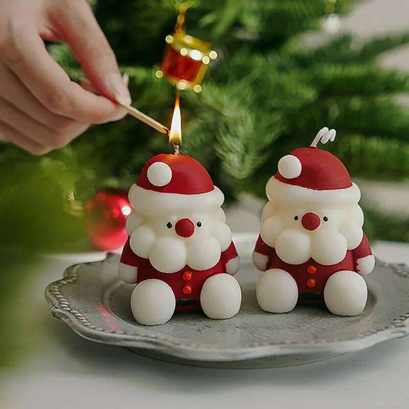 1 piece Christmas Santa Scented Home Decorative Guest Gift Souvenir Snowman Candles for Xmas Holiday S260204