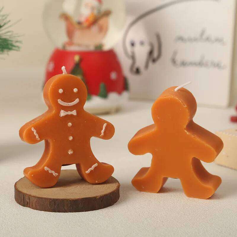 Gingerbread Man Aromatherapy Coffee Milk Shape Wax Christmas Gift Fragrance Candle S260204