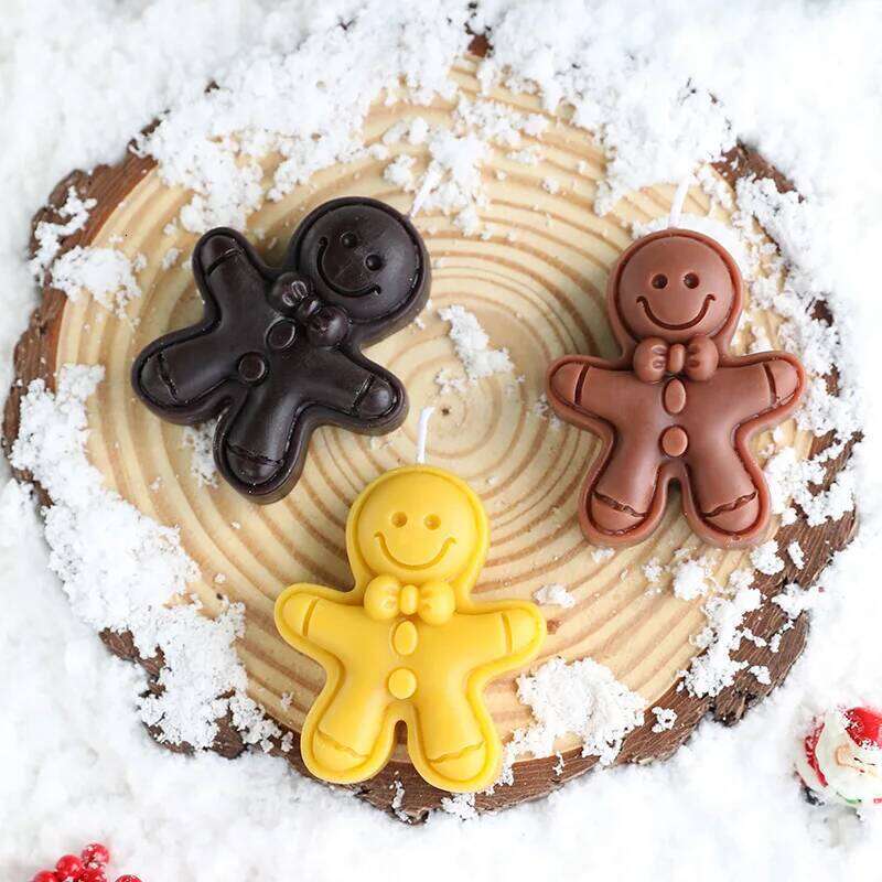 Scented Candle Gingerbread Man Christmas Candles Aromatherapy Creative Festive Atmosphere Decoration Small Ornaments S260204
