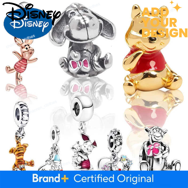 Disney New Sale Hot Toys Winnie the Pooh Series Designer Jewelry Charms Original Fit Bracelet Eeyore Piglet Tigger Beads Charm For Women luxury Jewelr