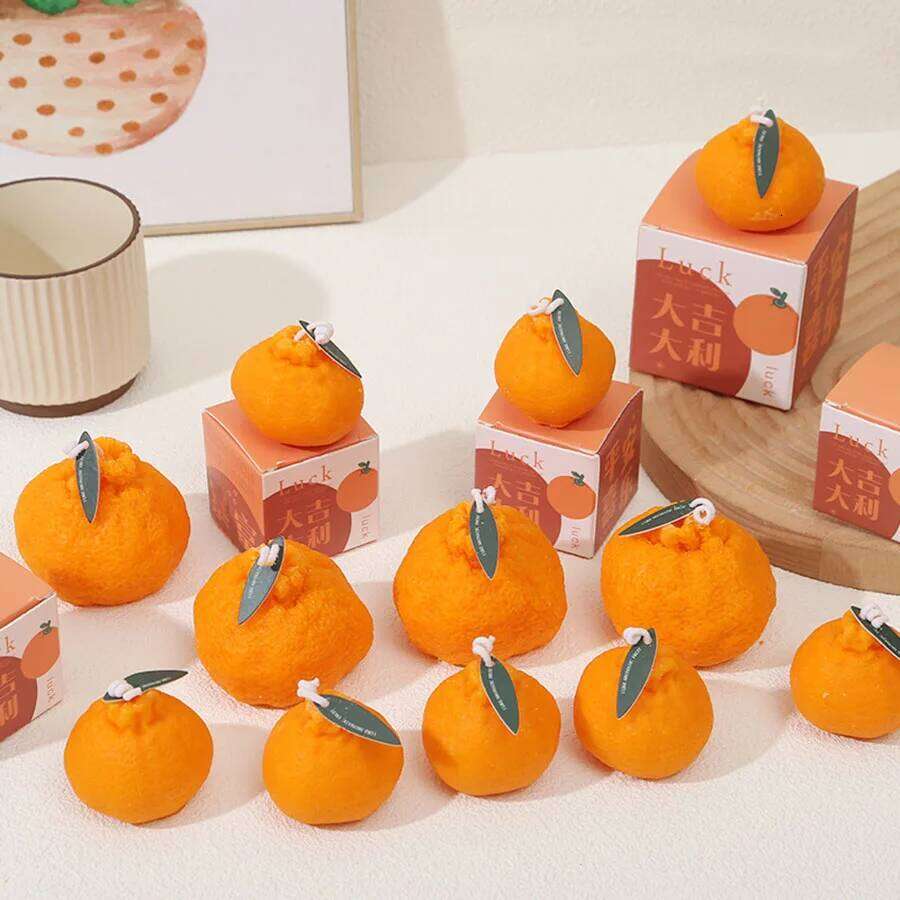 Internet celebrity Ugly Orange Aromatherapy Candle Soy Wax Creative Gift Shooting Props Scene Decoration Ornament S260204