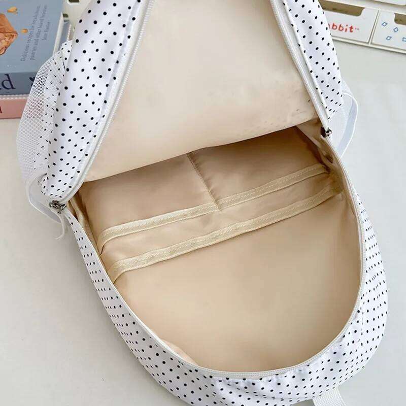 Polka Dot Casual Student Backpack Transparent Pocket Japanese Ita Two Sized Large Capacity Schoolbags Printed Cute Bag Women Z260202