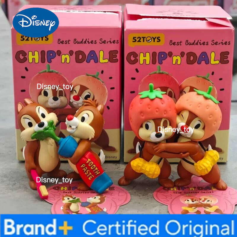 Disney Original 52toys Chip "n" Dale Best Buddies Series Mystery Blind Box Anime Figure Trendy Doll Ornaments Customized Gift Toys H260204
