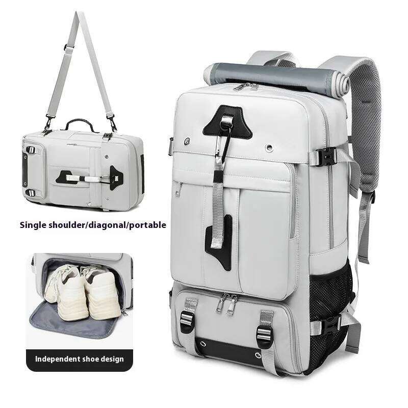 55L Large Capacity Travel Bag For Men 15.6 Inch Laptop Suitcase Multi-function Waterproof Backpack Outdoor Camping Bags Z260202