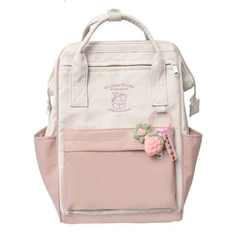 Large-capacity Junior High School Student Schoolbag Color Matching Simple Waterproof Backpack Leisure Travel Storage Bag Z260204