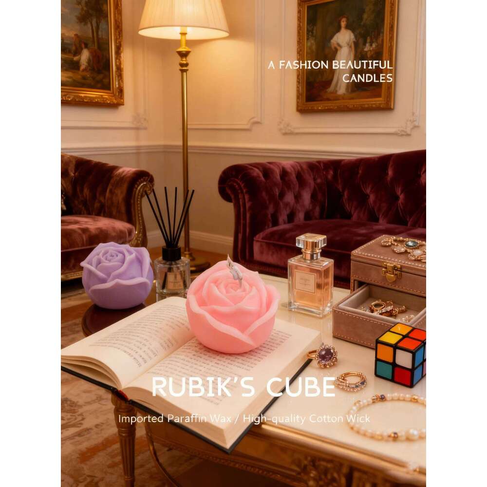 Rose Scented Set, Floral Shaped Aromatherapy Candle Gift for Wedding Bridal Shower Birthday Party, Creative Home Decor S260204