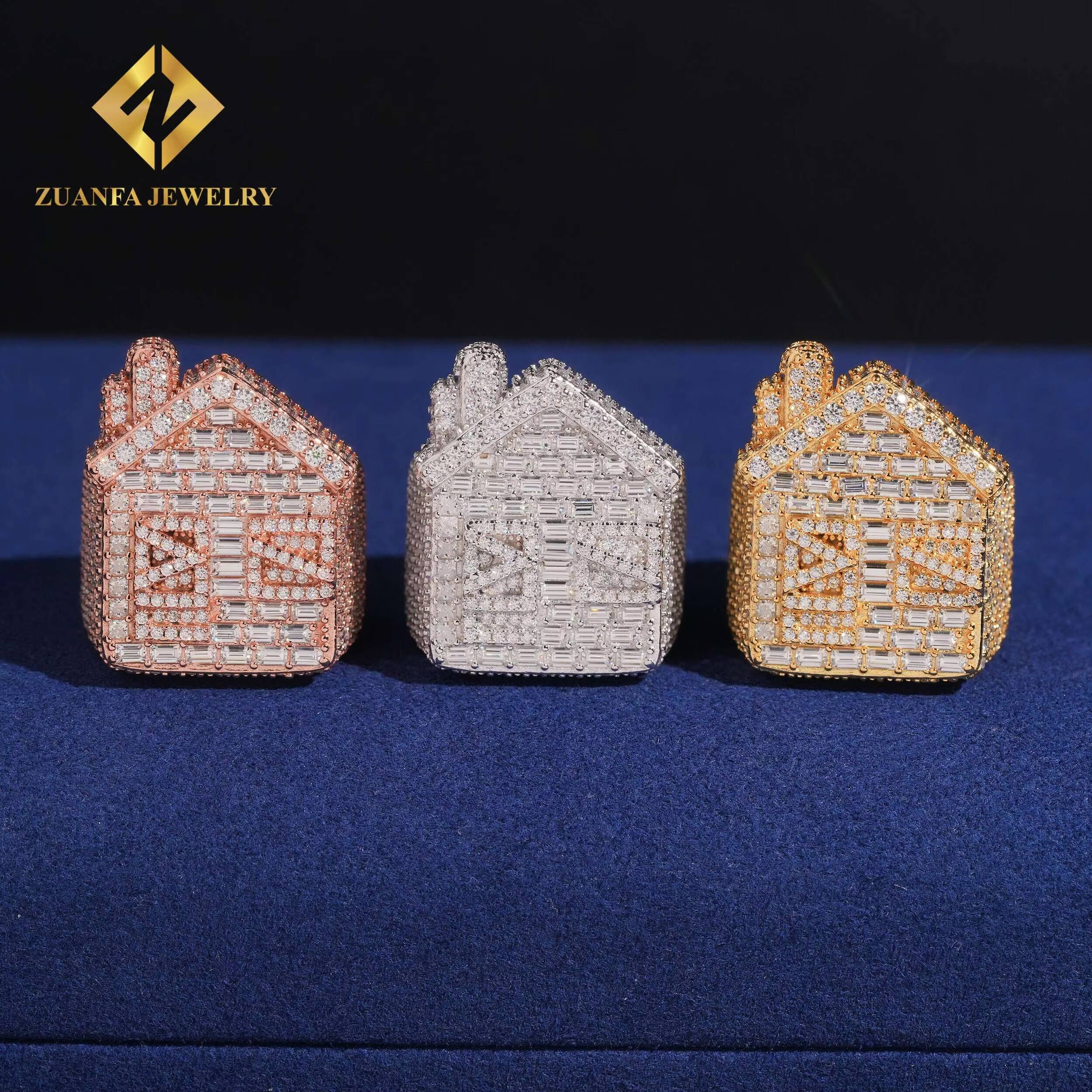 Hot Sale GRA Certified Moissanite House Ring HipHop 925 Sterling Silver Ring High Quality Ring Iced Out Pass Diamond Tester