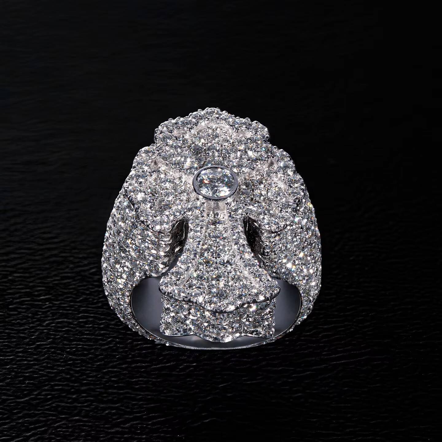 Baguette Cut Iced Out Heart Customized Ring Hip Hop 925 Sterling Silver Sophisticated Moissanite Ring