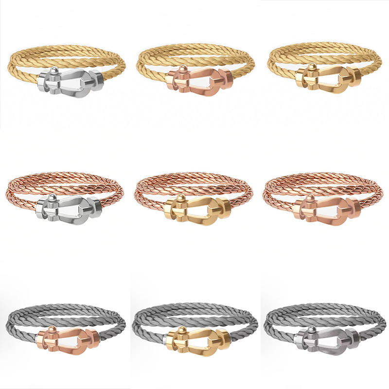 Classic Brand Fredd Bracelet Luxury Steel Wire Horseshoe Buckle Bracelet High Quality Stainless Steel Jewelry Designer Valentine's Day Gift