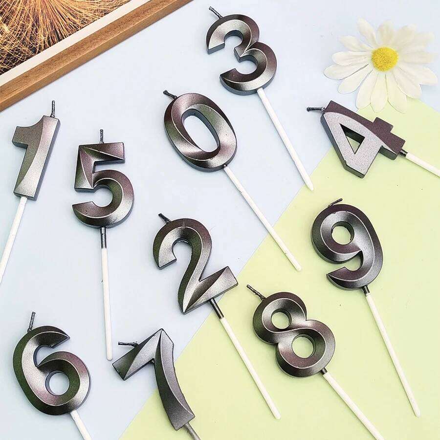Hot Sale 1 pcs Opera House Birthday Black Candles Creative Party High Quality 0-9 Kids Number Cakes Dessert Decoration S260204