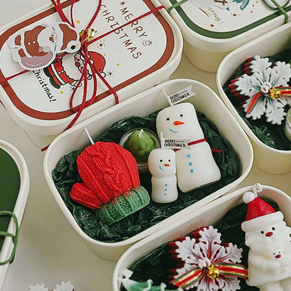 Set Santa Snowman Candles Party Wedding Festival Decoration Christmas Eve Romantic Ornament Decor For Home S260204