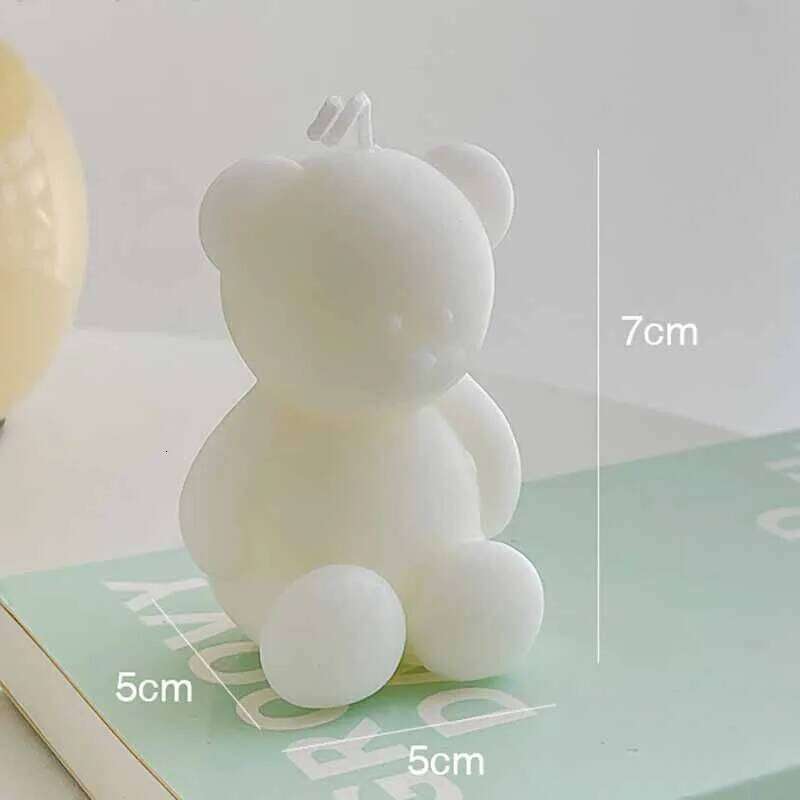 Creative Ins Macaroon Color Cartoon Cute Small Bear Aroma Candles Indoor Deodorant Fragrance Ornaments Soy Wax Birthday Gifts S260204