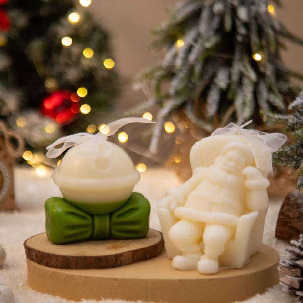Deer Decoration Festive Bell Aromatherapy Santa Candle Decor Handmade For Gift Giving Festival Celebration Home S260204