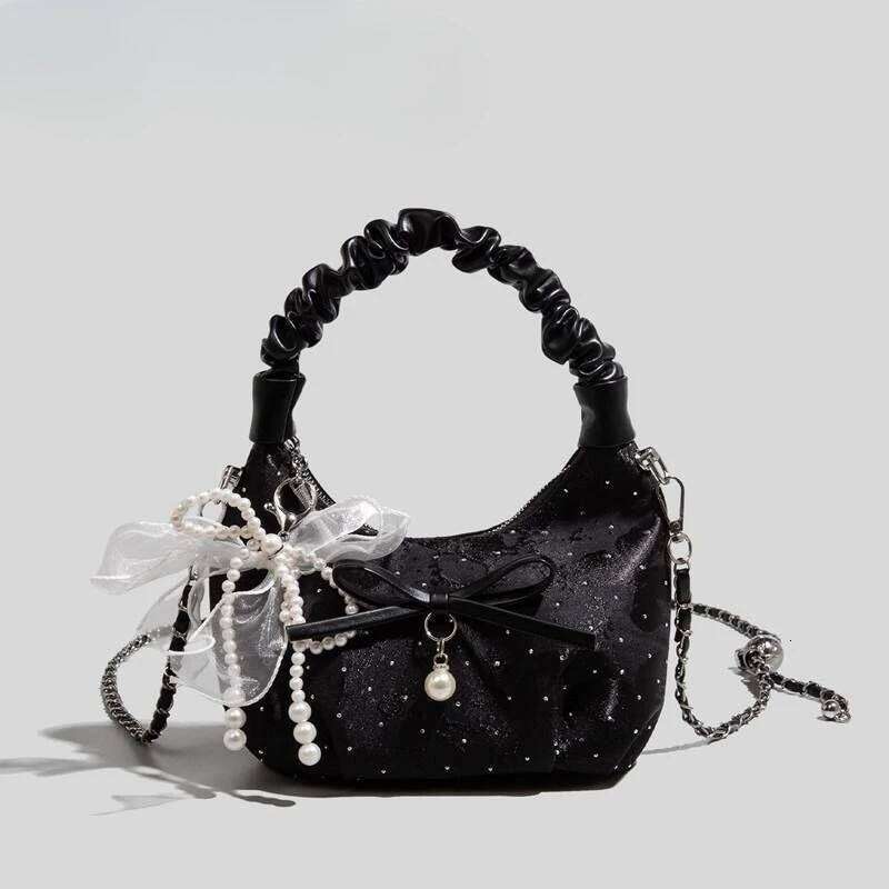 Bow Chain Handbag Fashionable Folds New Niche Design Messenger Versatile Bag Exquisite Simple Leisure Personality Fashion C260204