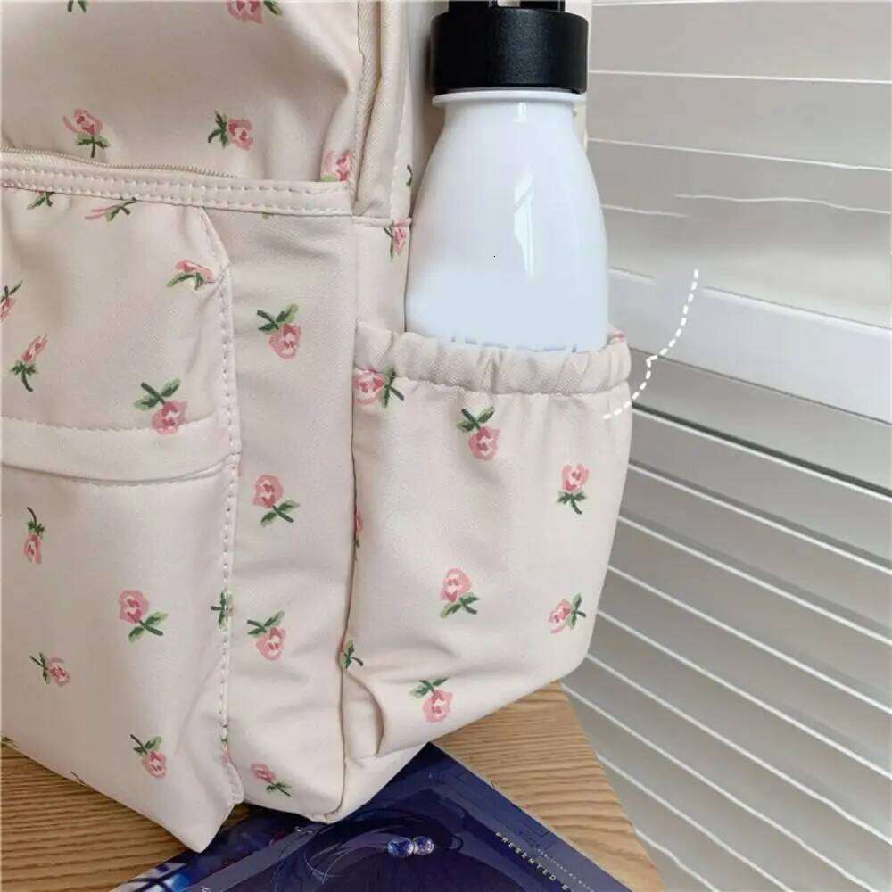 White Print Large-capacity Girl Cool High School Student Schoolbag Backpack Travel Bag Z260204