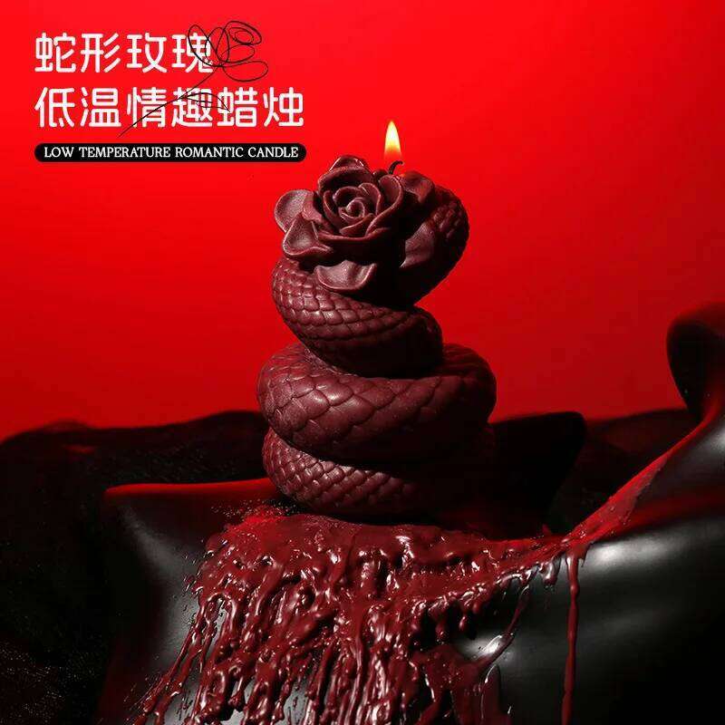 7x10.5cm Snake-shaped Rose Romantic Low-temperature Scented Candle Ylang-ylang Fragrance Sm Prop S260204