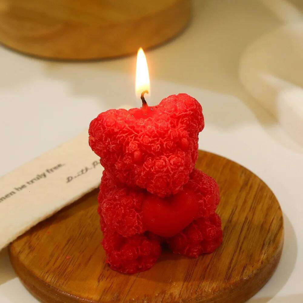 Creativity Valentine's Day Rose Bear Scented Candle Festival Atmospheric Fragrance Souvenir For Home Decor S260204