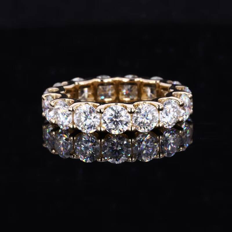 Fashion Jewelry 10k 14k 18k Yellow Gold Wedding Band Rings Full Eternity Lab Grown Moissanite Stone Diamond Jewelry