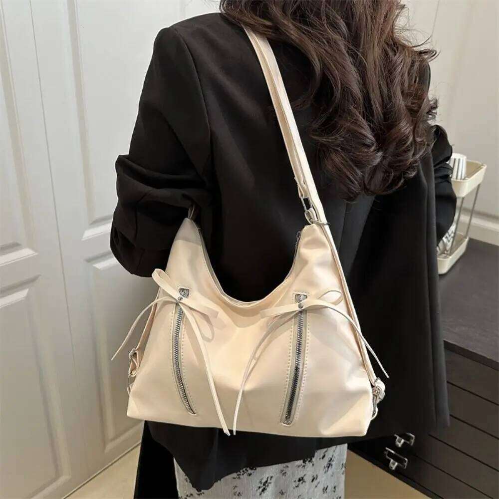 All-match Silver Bowknot Shoulder Korean New Style Y2K Tote Elegant Fashion Bow Crossbody Bag Ladies/Girls C260204