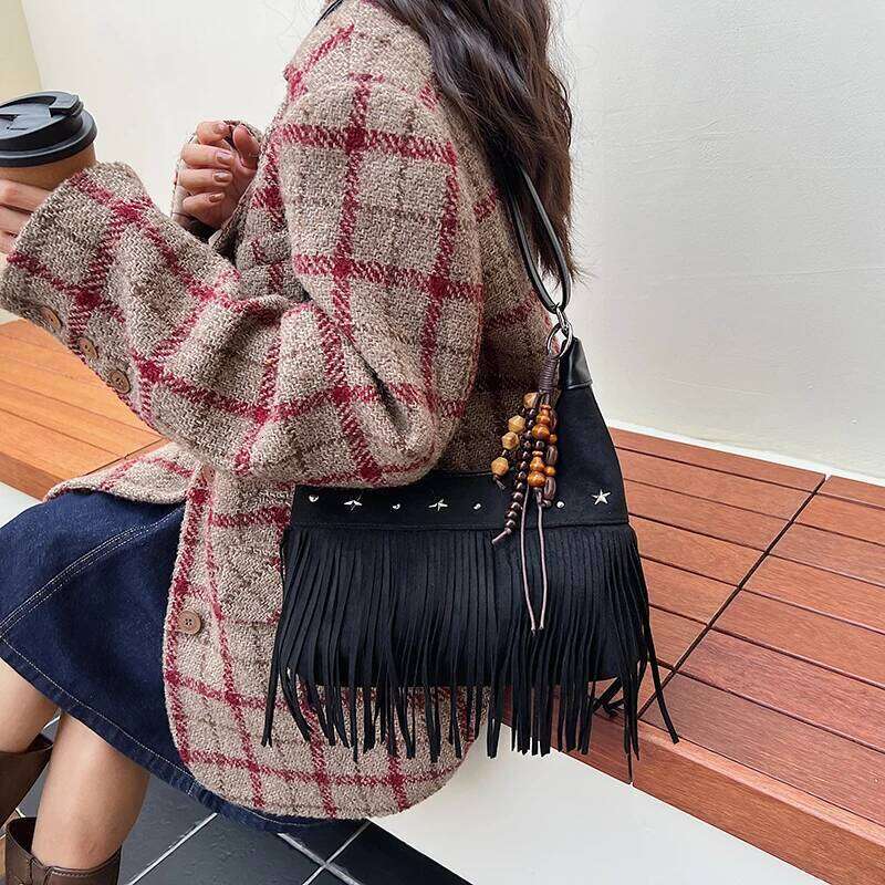 2025 Fall Winter New Women's Suede Crossbody Tote, Handbag, Shoulder Bag Purse with Long Strap C260204