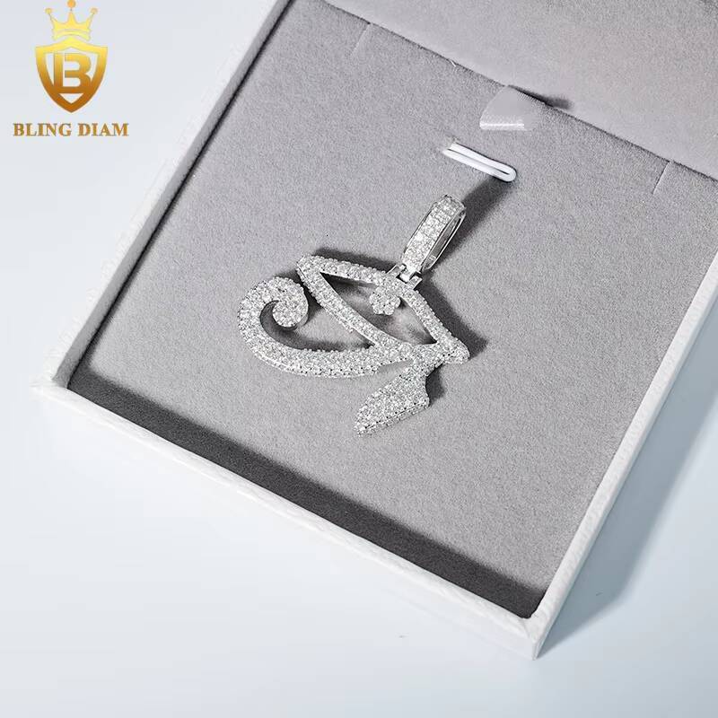 New Preduct Factory Low Price Hip Hop Jewelry 925 Sterling Silver Iced Out VVS Moissanite Eye Pendant Necklace