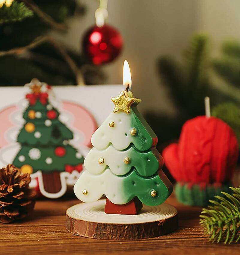 3Pcs/Pack Handmade Scented Decor Cute Santa Snowman Elk Aromatherapy Candle Gift Set Christmas Party Ornament S260204