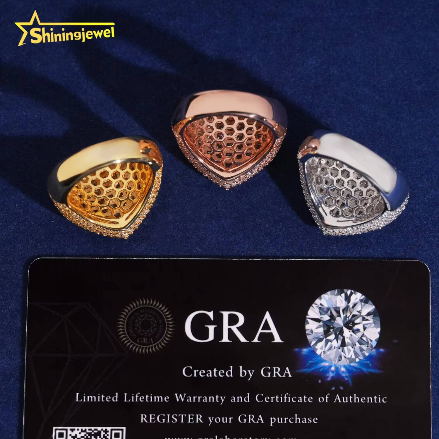 Hip Hop Rings Moissanite Diamond 925 Silver Heart Rings Women Men Iced Out Rings Pass Diamond Tester