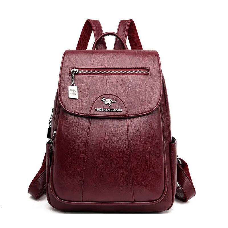 Hot Sell Women Soft Leather Backpacks Vintage Female Shoulder Sac a Dos Casual Travel Ladies Bagpack Mochilas School Bags Z260204