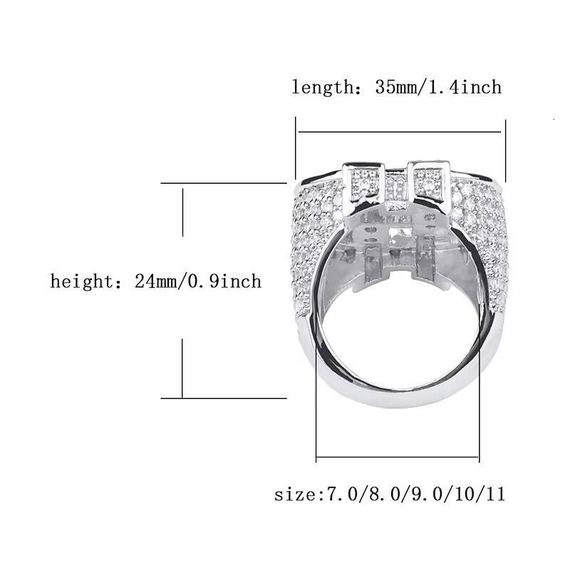 Hailer Joyas Hiphop 925 Sterling Silver Men Jewellery Dollar Sign Moissanite Diamond Ring for Men