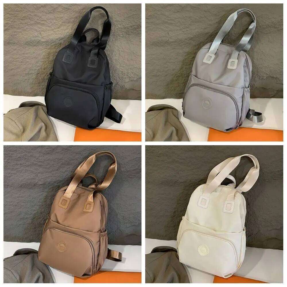 Korean Style Sport Backpack Large Capacity Solid Color Travel Shoulder Niche Design Nylon Fitness Bag Office Worker Z260202