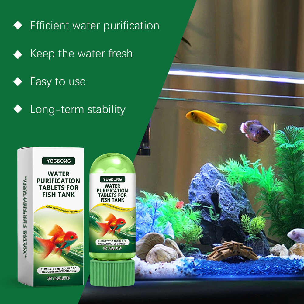 Yegbong Aquarium Purification Tablets Water Quality Special Cleaner Deodorizer Algae Remover Stain Sludge Clear Fish Pond S260203