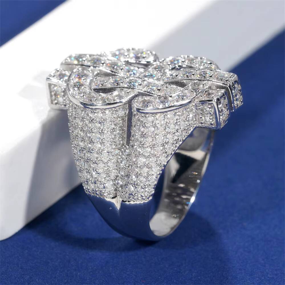 Original 925 Sterling Silver Jewelry US Dollars Hip Hop Moissanite Diamond Ring for Women Men