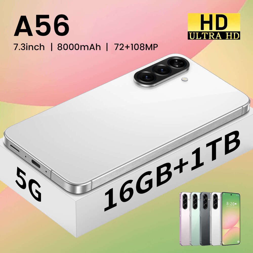 Famous brand cross-border new product A56 Android smartphone 7.3-inch large screen 16+1T phone source factory CKS