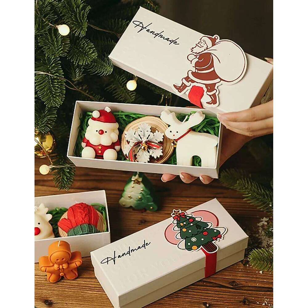 3Pcs/Pack Handmade Scented Decor Cute Santa Snowman Elk Aromatherapy Candle Gift Set Christmas Party Ornament S260204