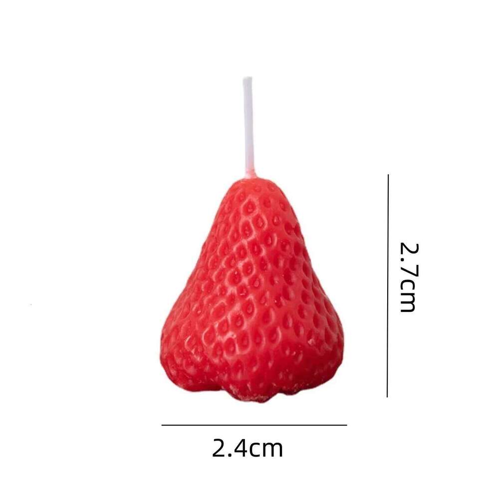 5pcs Strawberries Candles Gifts,Aromatherapy Candle for Wedding Receptions,Birthday Parties,Holiday Celebration Supplies S260204