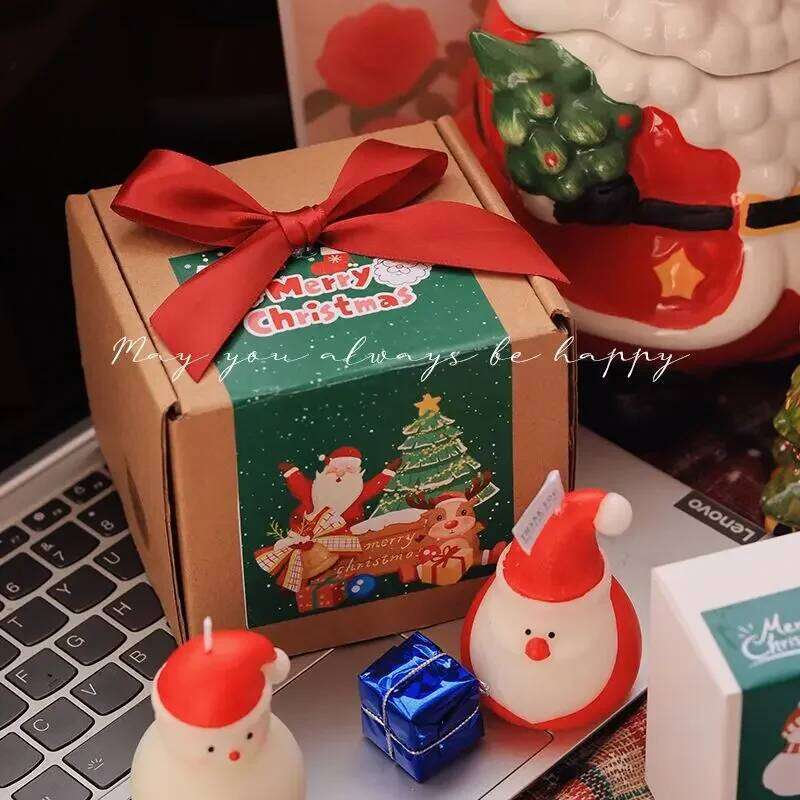 Aromatherapy Candle Gift Box Decorations Gifts for Eve Snowman Candles Gingerbread Man Christmas Tree S260204